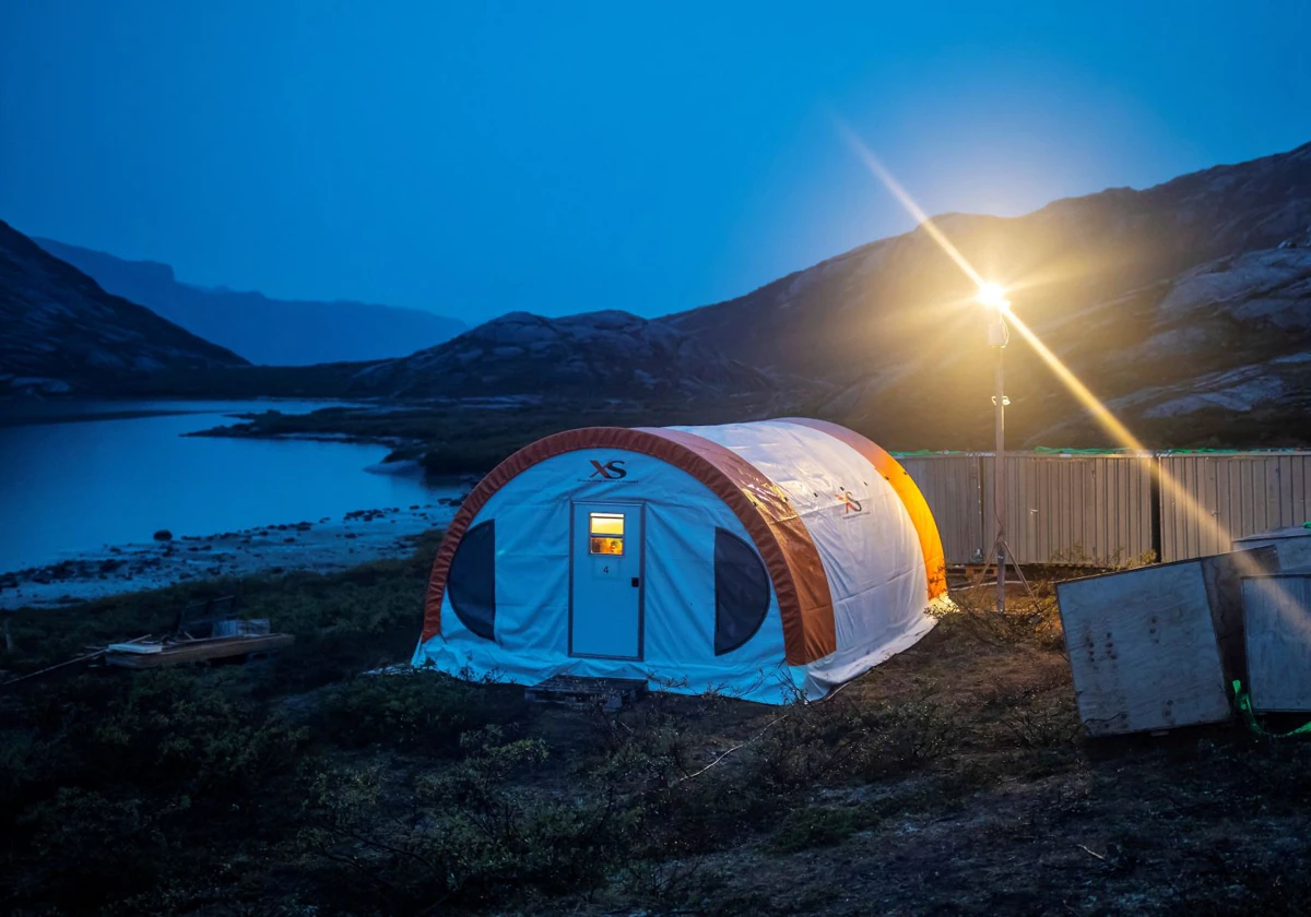 Campement d'exploration de Greenland Anorthosite Mining à Groenland