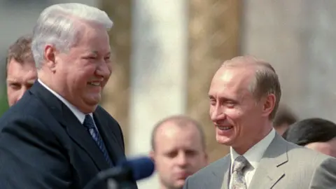 Vladimir Poutine et Boris Eltsine