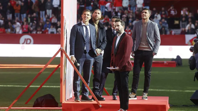 Marchena, Ramos et Rodri présents avec Jesús Navas lors de son hommage