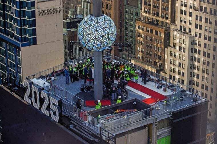 Test de chute de la boule du Nouvel An à Times Square