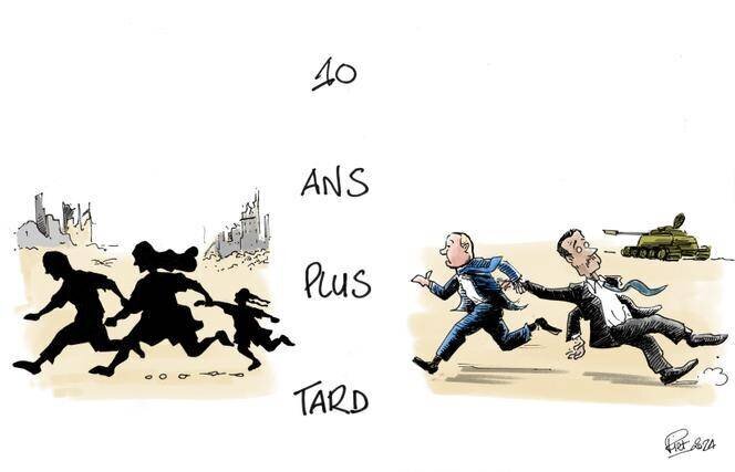 Dessin paru en une du « Monde » daté du 13 décembre 2024, signé par le dessinateur français Piet.