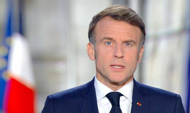 Capture d’écran de l’intervention télévisée d’Emmanuel Macron.