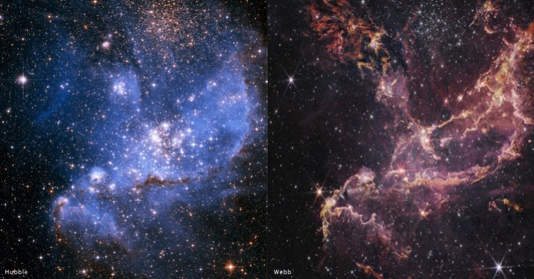 Comparaison des capacités des télescopes James Webb et Hubble dans l'observation de l'amas stellaire NGC 346
