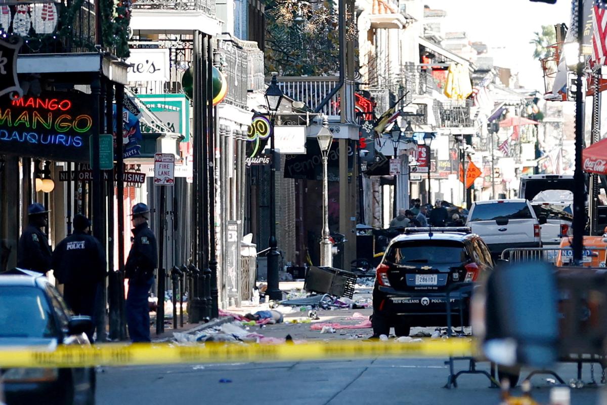 Débris laissés après l'attaque à New Orleans