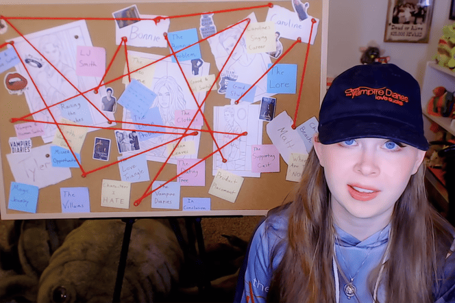 Capture d’écran d’une vidéo publiée le 15 janvier 2021 sur la chaîne YouTube de Jenny Nicholson, fan de la série « The Vampire Diaries ».