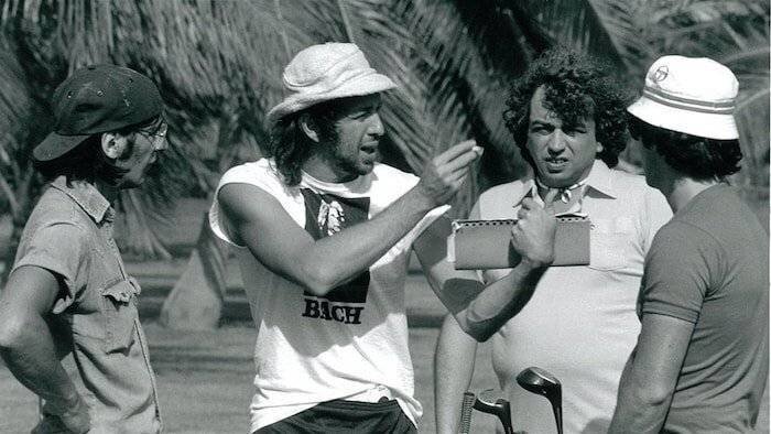 Le cinéaste Pierre Falardeau dirige Julien Poulin lors du tournage d'Elvis Gratton.