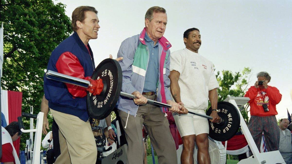 George H.W. Bush et Arnold Schwarzenegger