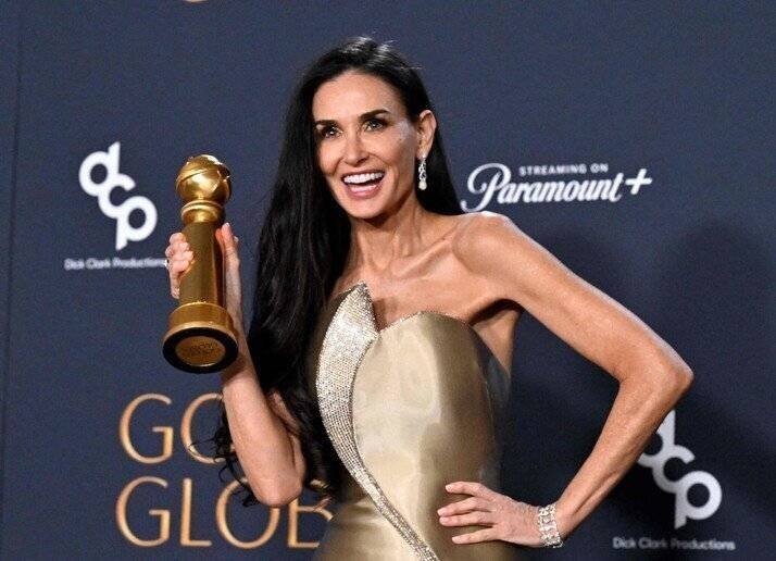 L'attrice Demi Moore à la cérémonie de remise des Golden Globes © ANSA/AFP