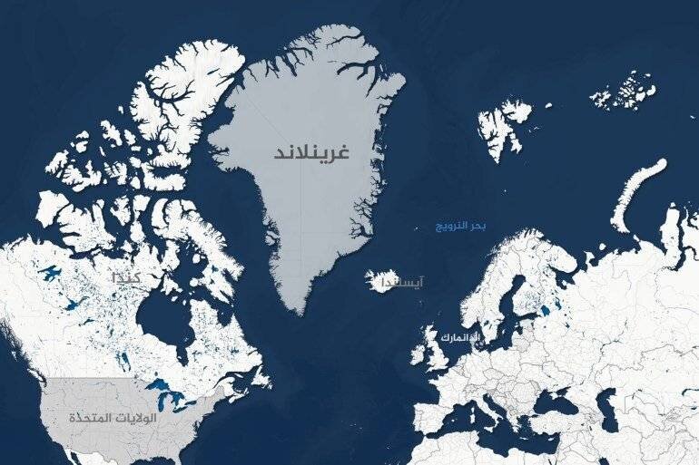 Carte de la Groenland - Danemark