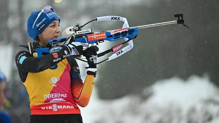 Franziska Preuß lors du sprint à Oberhof
