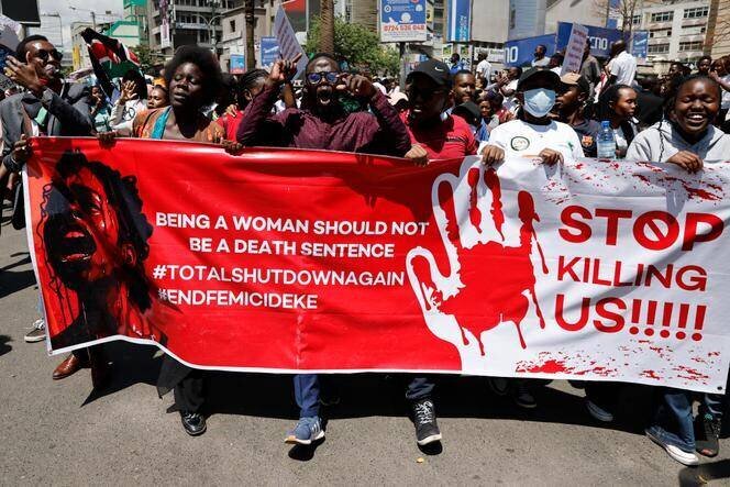 Marche contre les féminicides et les violences faites aux femmes à Nairobi, le 10 décembre 2024.