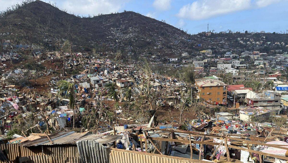 L'île de Mayotte après le passage du cyclone Chido, le 14 décembre 2024.