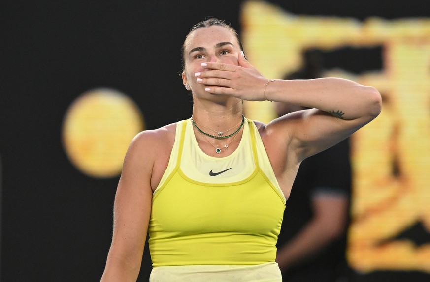 Aryna Sabalenka après sa victoire au premier tour