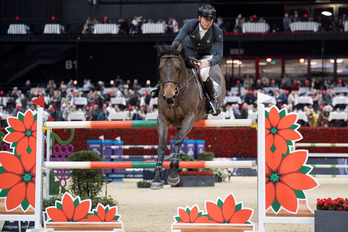 Julien Epaillard sur Donatello d’Auge lors du FEI Jumping World Cup à Bâle.