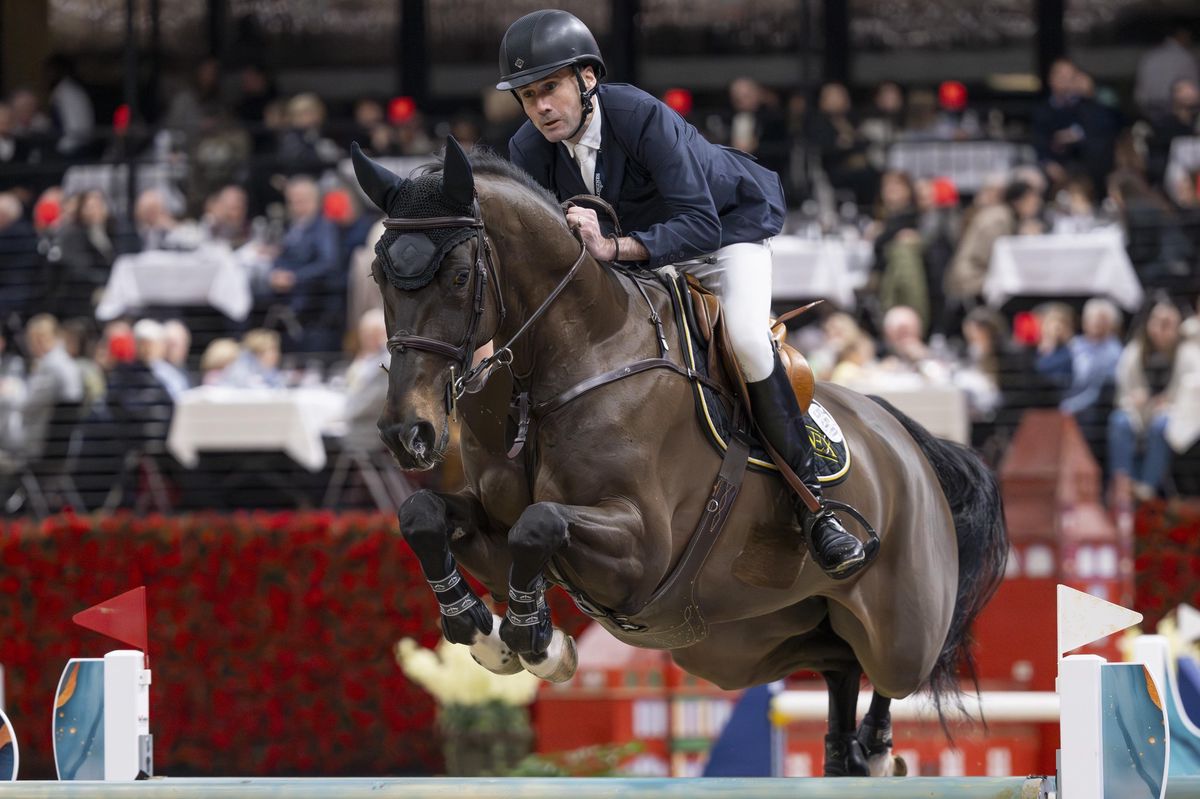 Tim Gredley sur son cheval Imperial Hbf lors du CHI Classics Basel.