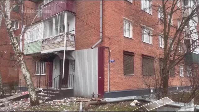 Scène de l'attaque de drones à Tambov, Russie