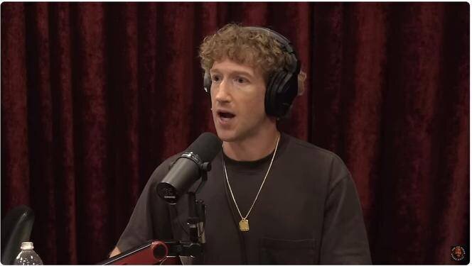 Mark Zuckerberg durant son entretien avec Joe Rogan, le 10 janvier 2025.