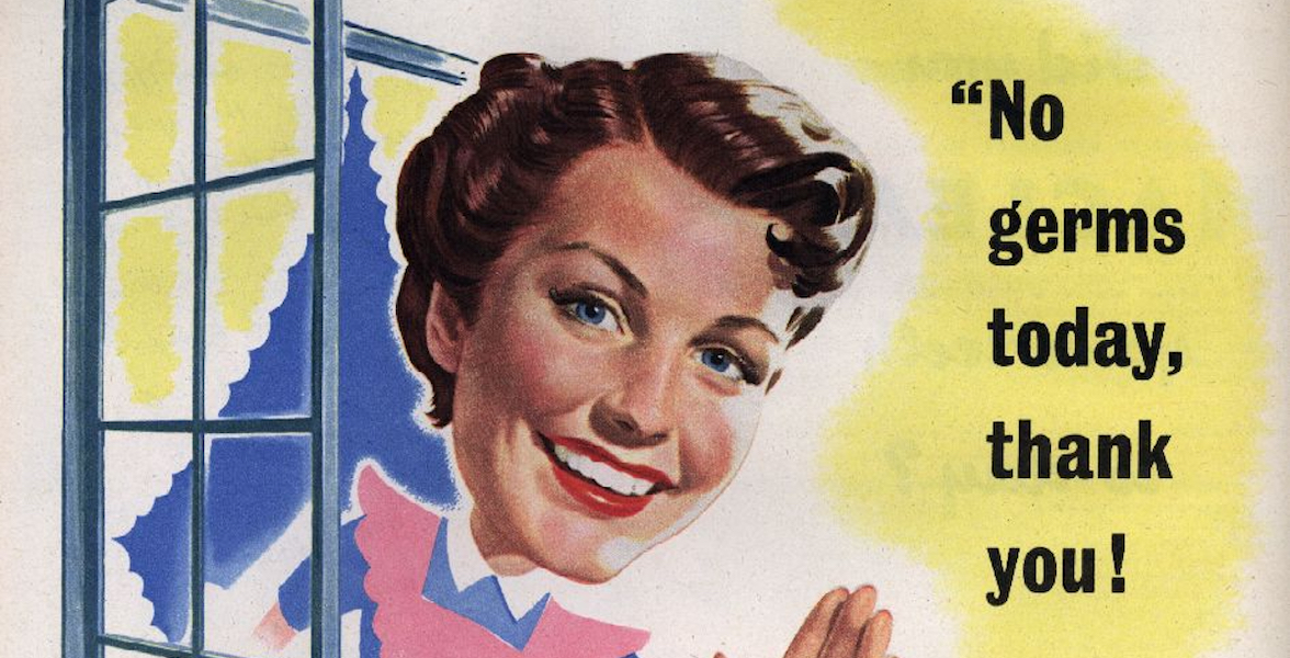 Particolare della pubblicità di Lifeguard, “il disinfettante supremo”, pubblicata su “Picture Post