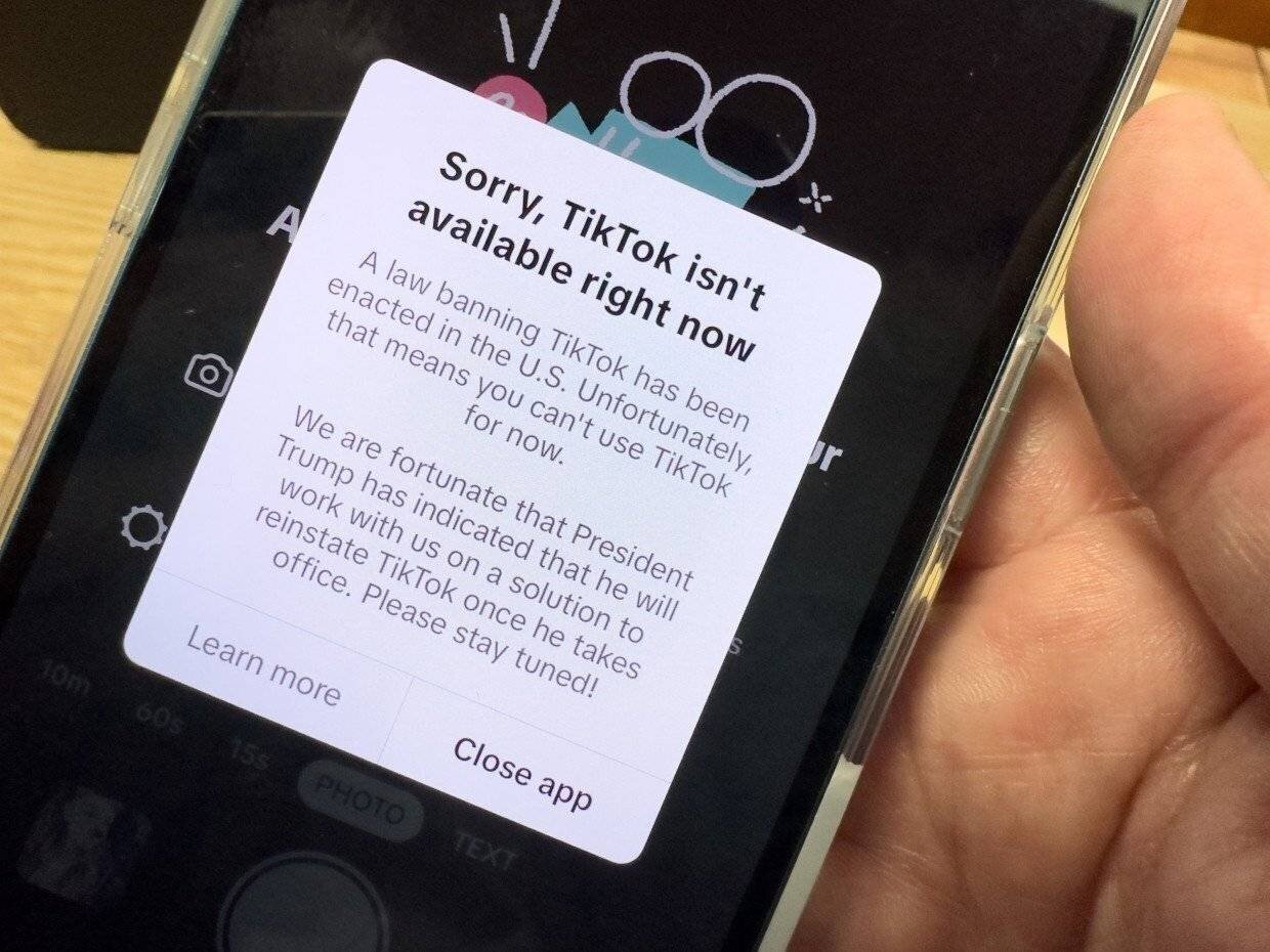 Pour l'instant, TikTok n'est pas disponible, mais Donald Trump pourrait intervenir.
