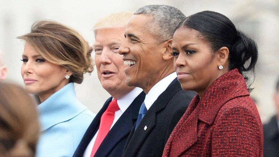 The Obamas at Trump's first inauguration