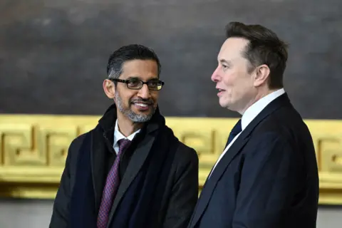 Sundar Pichai et Elon Musk à l'inauguration