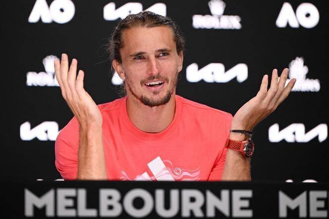 L’Allemand Alexander Zverev, mardi 21 janvier, lors de sa conférence de presse à Melbourne, après sa qualification pour les demi-finales de l’Open d’Australie.
