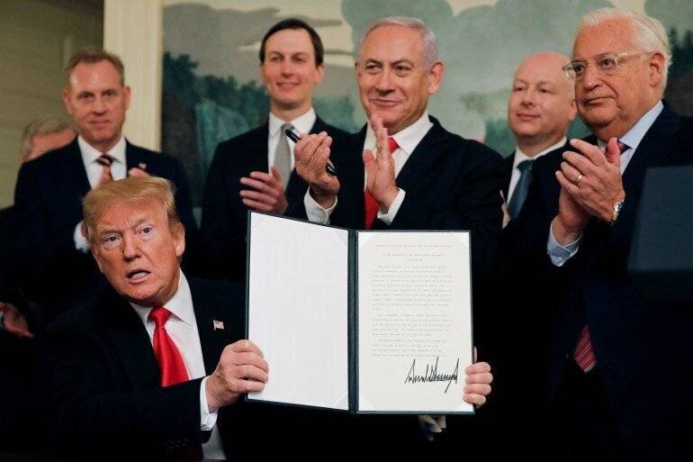 Donald Trump et la reconnaissance de la souveraineté d'Israël sur le Golan