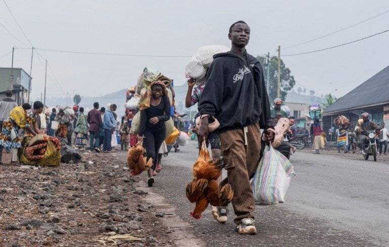 Internally displaced civilians from the camps in Munigi and Kibati
