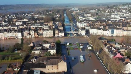 Vue aérienne des crues en Ille-et-Vilaine