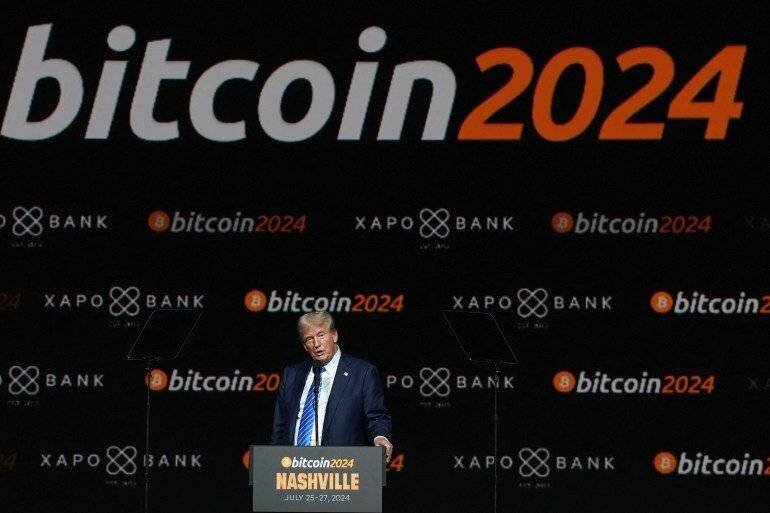 Donald Trump à l'événement Bitcoin 2024