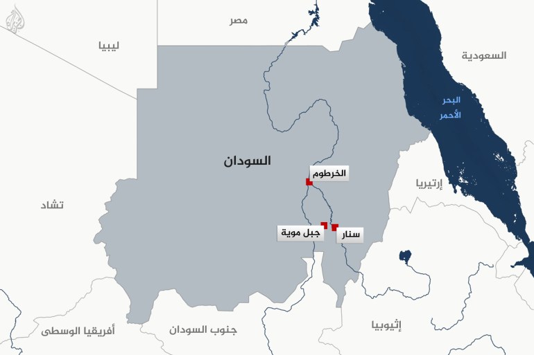 Carte de la région de Jebel Moya