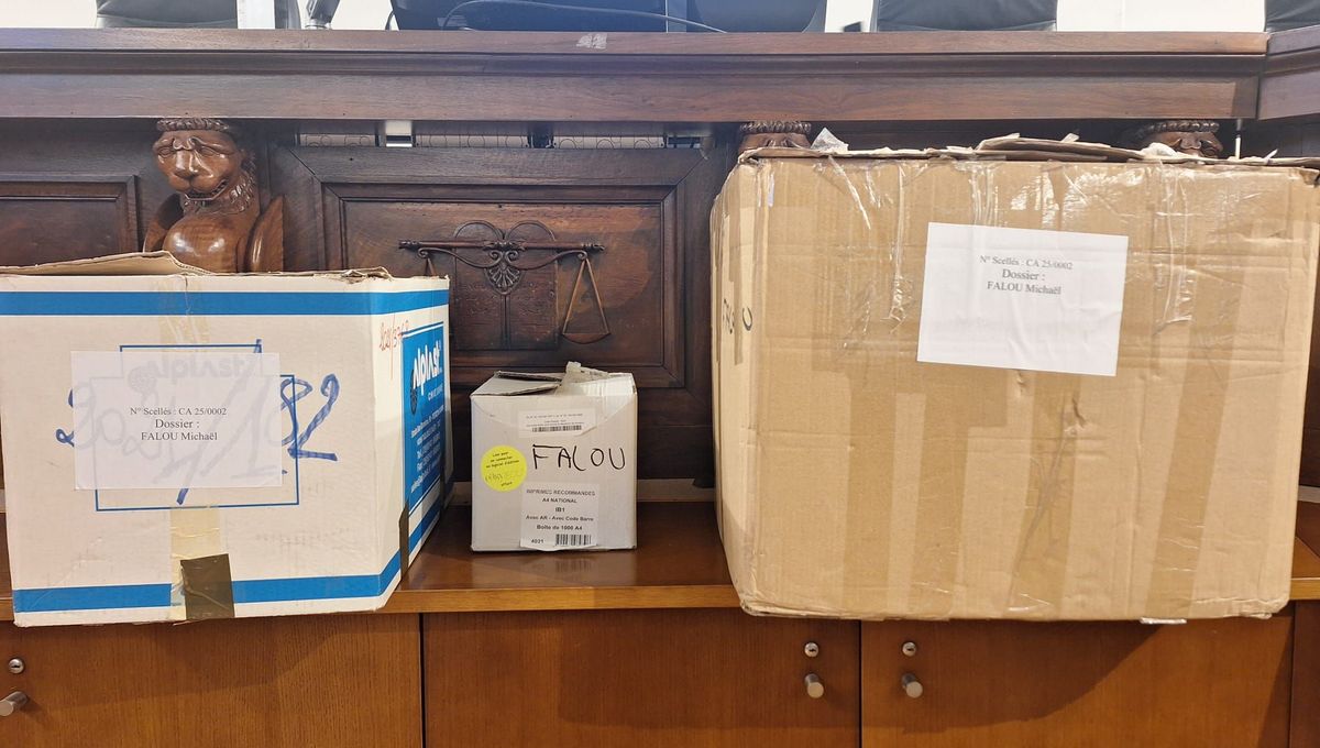 Les pièces à conviction du dossier 'Mickaël Falou' devant la cour d'assises de la Gironde.