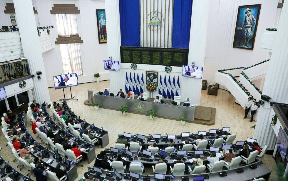 Photo diffusée par l'Assemblée nationale du Nicaragua montrant des députés lors d'un débat sur une réforme constitutionnelle.