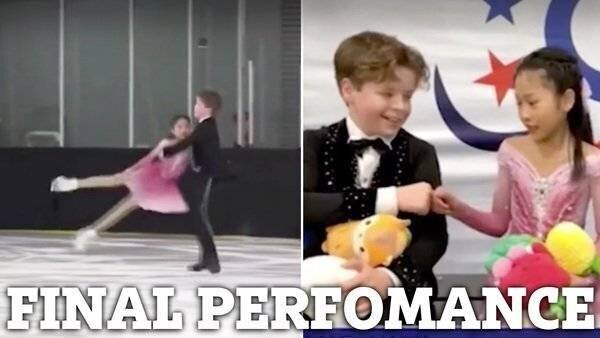 Les patineurs Angela Yang et Sean Kay