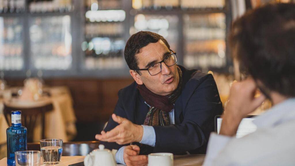 Toni Simón, durante un momento de la entrevista.