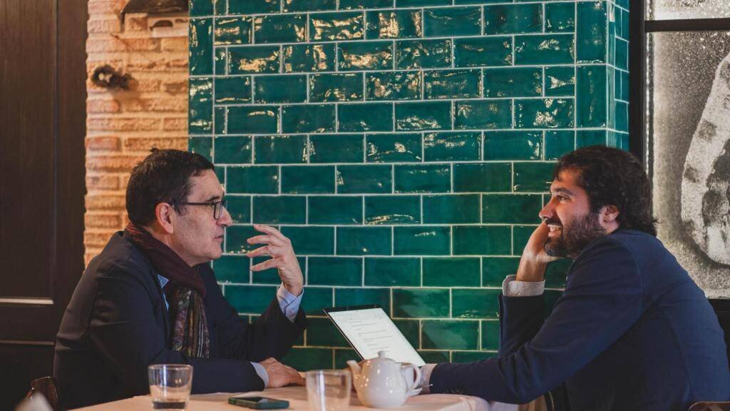 Un momento de la entrevista.