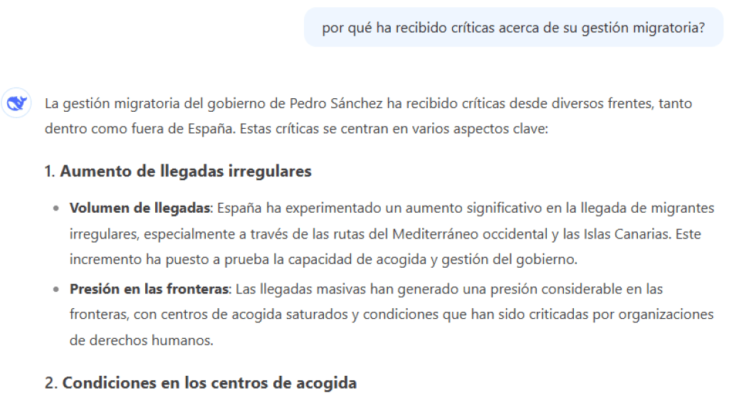 Fragment de la conversation avec DeepSeek