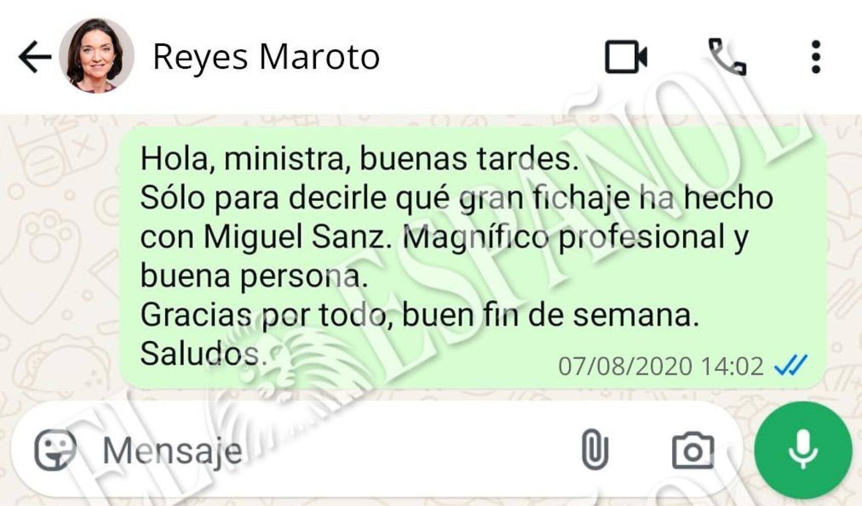 Mensajes entre Aldama y Maroto sur des réunions avec Javier Hidalgo