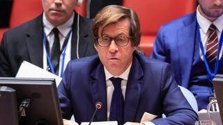 Nicolas de Rivière, lors d’un Conseil de sécurité au siège de l’ONU à New York.