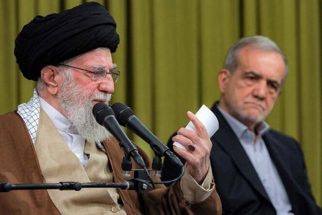 L’ayatollah Ali Khamenei et le président Massoud Pezeshkian, réunion à Téhéran, 28 janvier 2025