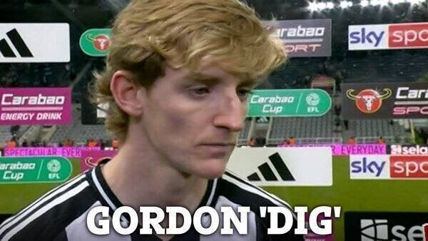 Anthony Gordon après le match