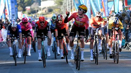 Le Norvégien Soren Waerenskjold (Uno-X Mobility), vainqueur de la deuxième étape de l'Etoile de Bessèges, fait partie des coureurs qui se sont retirés de la course vendredi 7 février 2025. (ALEXIS BETHUNE / MAXPPP)