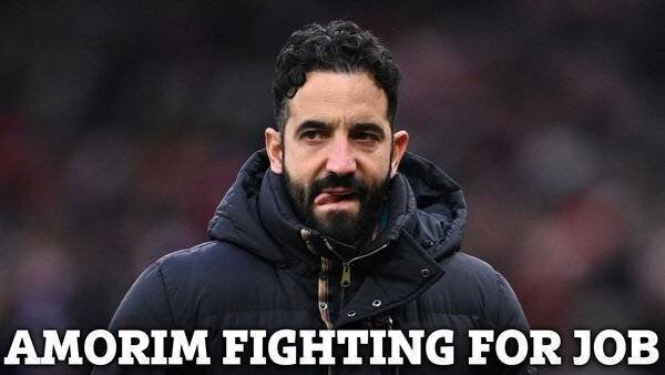 Ruben Amorim lors d'un entraînement avec Manchester United