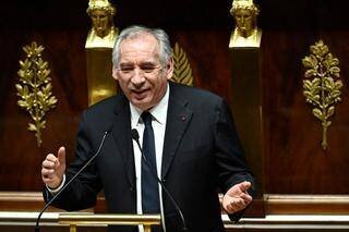 François Bayrou, lors de son discours à l’Assemblée nationale, à Paris, avant le vote sur la motion de censure du 5 février 2025.