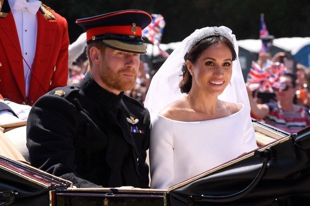 Prince Harry et Meghan lors de leur mariage en 2018