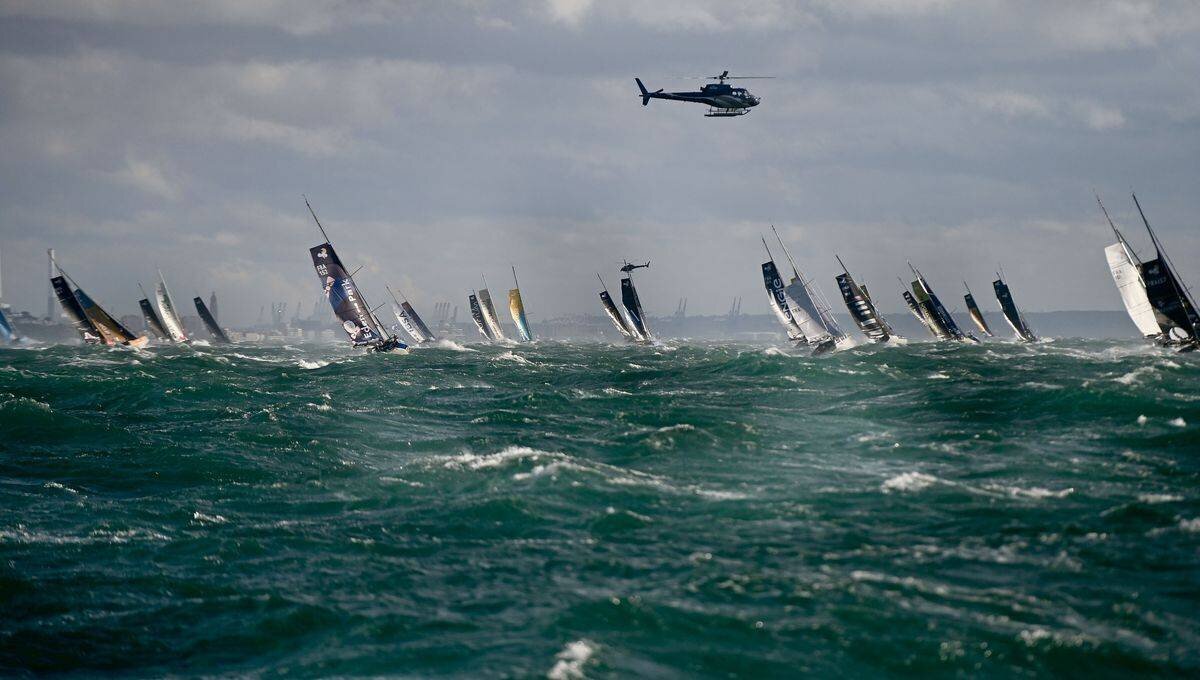 Départ des Imoca lors de l'édition 2023 de la Transat.