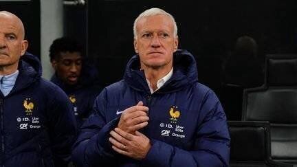 Le sélectionneur des Bleus, Didier Deschamps, lors d'un match de l'équipe de France à Milan, en Italie, le 18 novembre 2024.