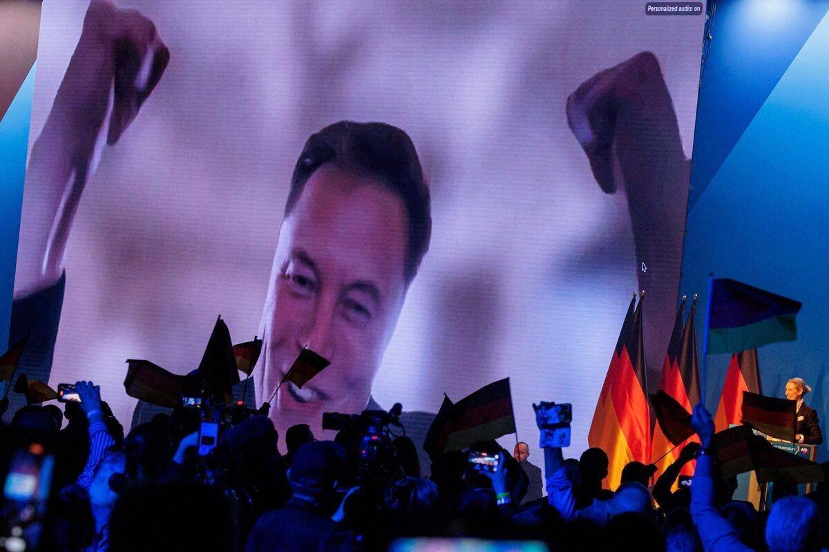 Elon Musk lors d'une rencontre avec l'AfD