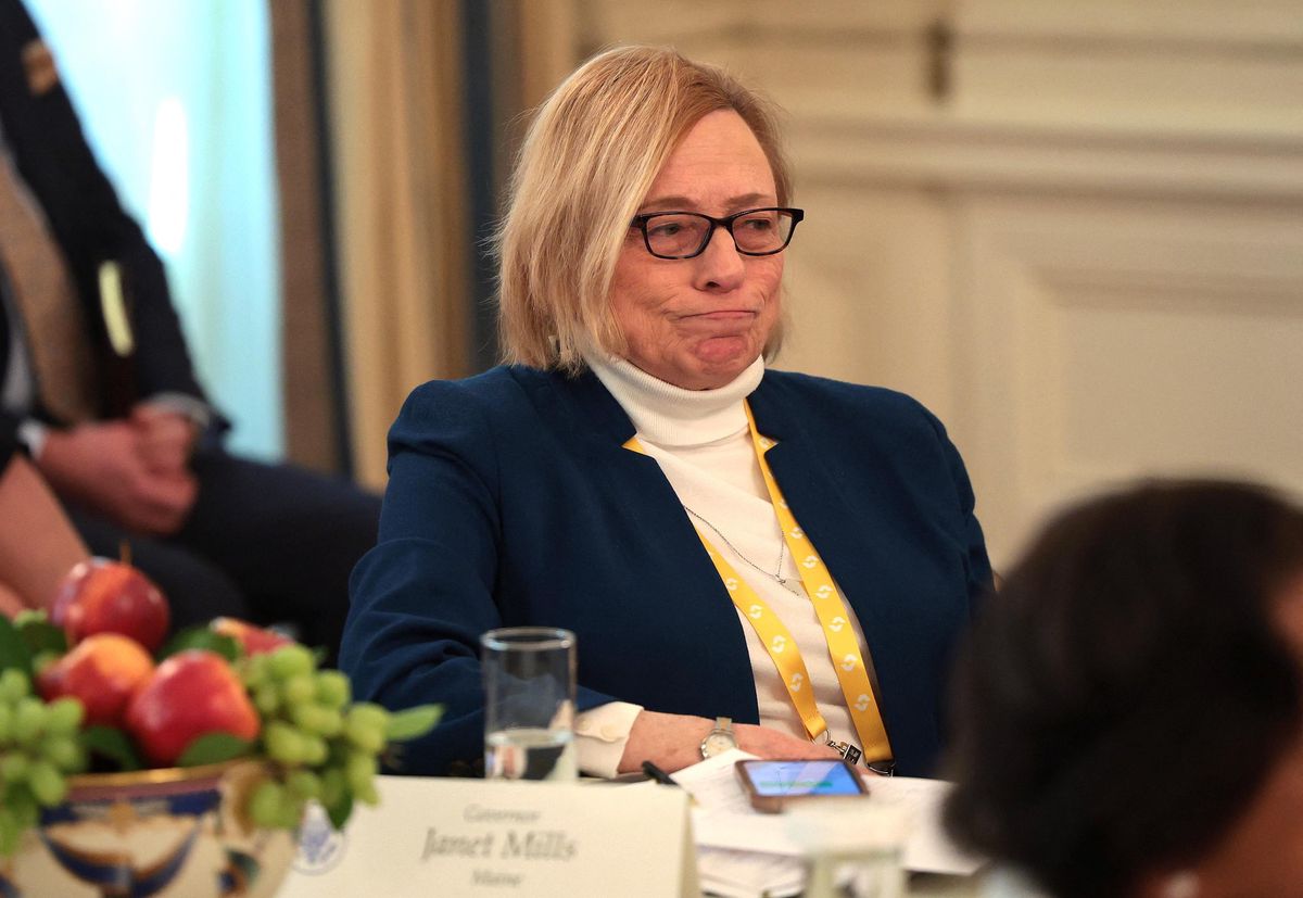 La gouverneure Janet Mills lors d’une réunion à la Maison-Blanche, le 21 février 2025.