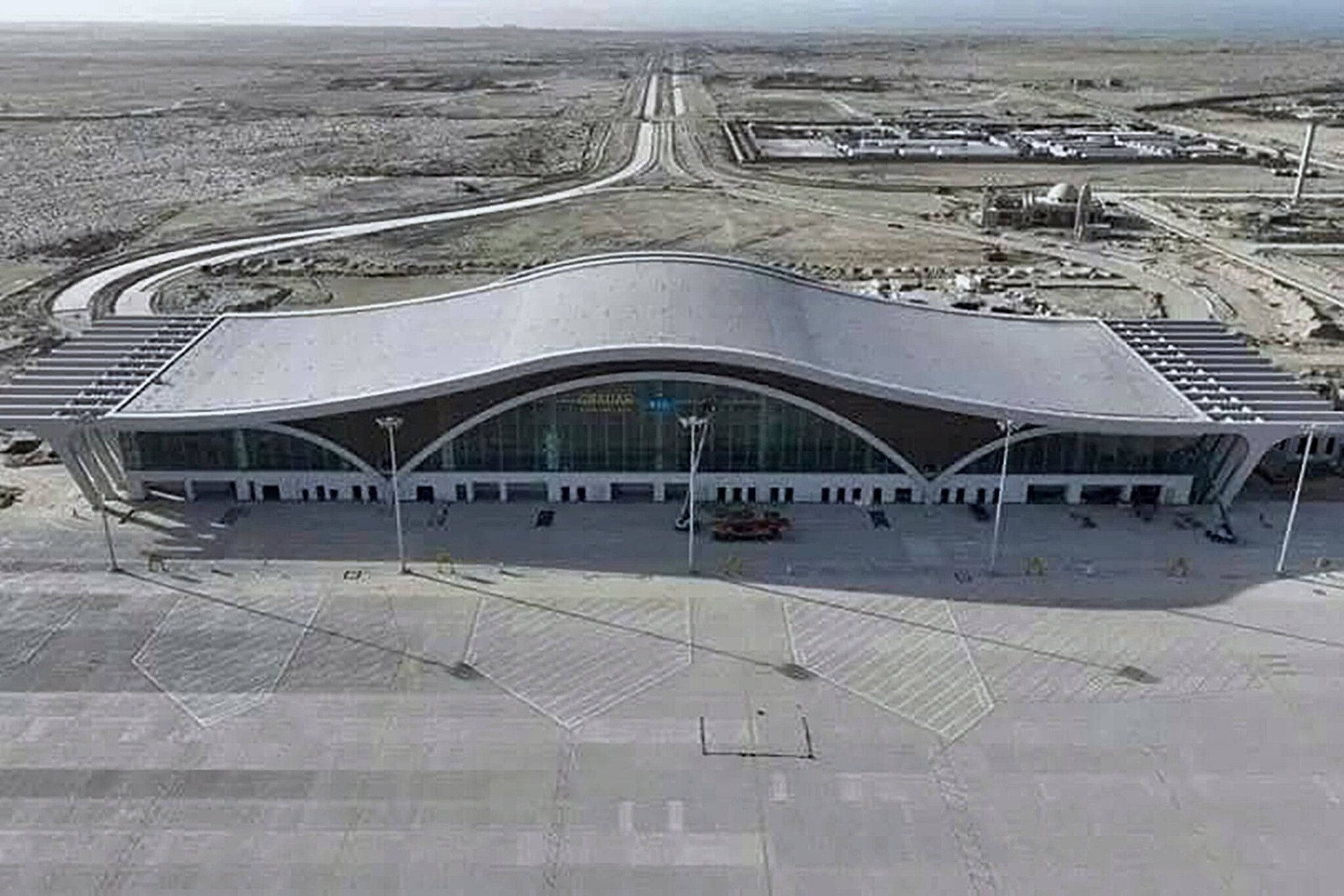 Vue de l'aéroport de Gwadar en construction